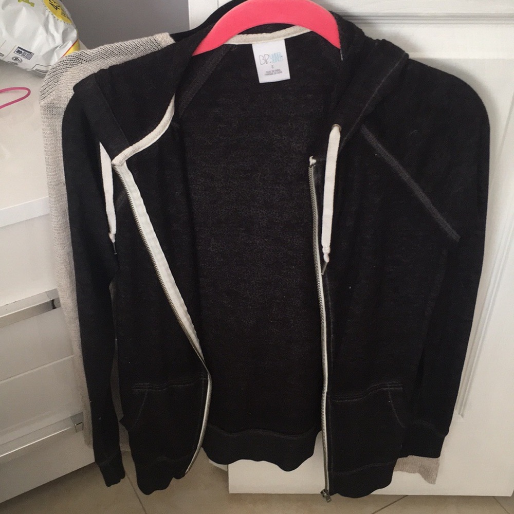 Black and white zip up